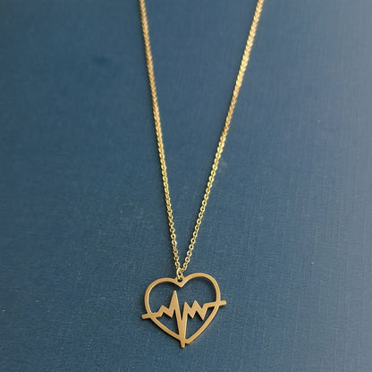 Women's Heart-shaped Ecg Clavicle Chain Korean Fashion Pendant - Daebak