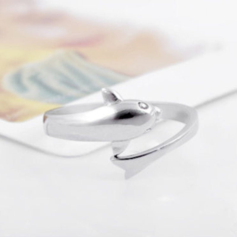 Women's Hot Korean Imitation Sier Plated Dolphin Ring - Daebak