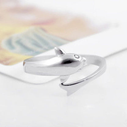 Women's Hot Korean Imitation Sier Plated Dolphin Ring - Daebak
