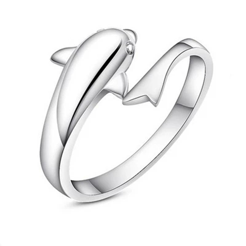 Women's Hot Korean Imitation Sier Plated Dolphin Ring - Daebak