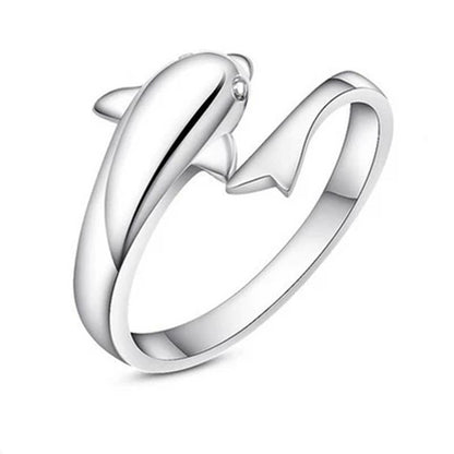 Women's Hot Korean Imitation Sier Plated Dolphin Ring - Daebak