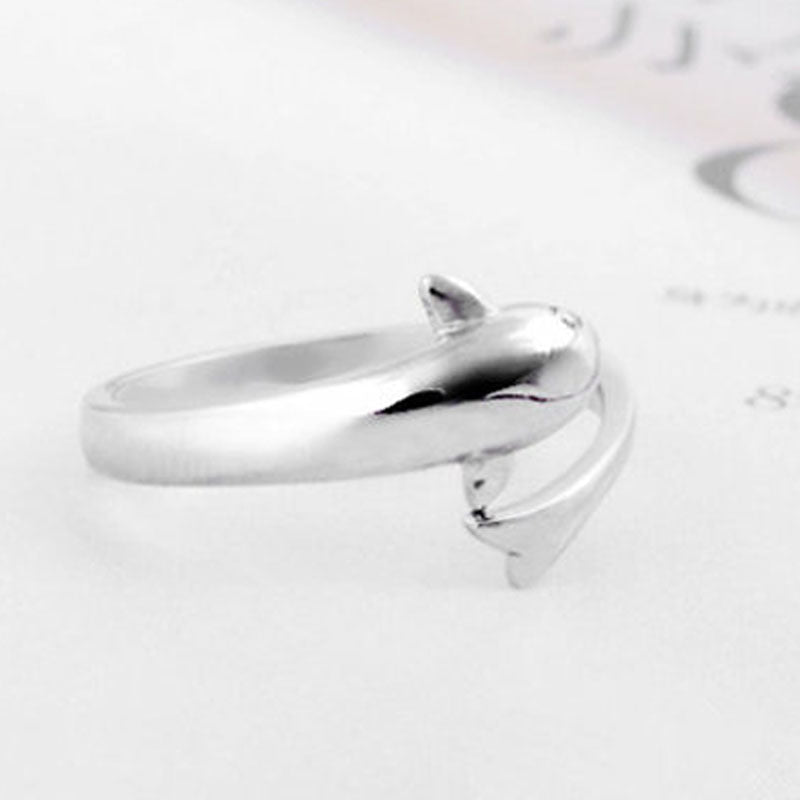 Women's Hot Korean Imitation Sier Plated Dolphin Ring - Daebak