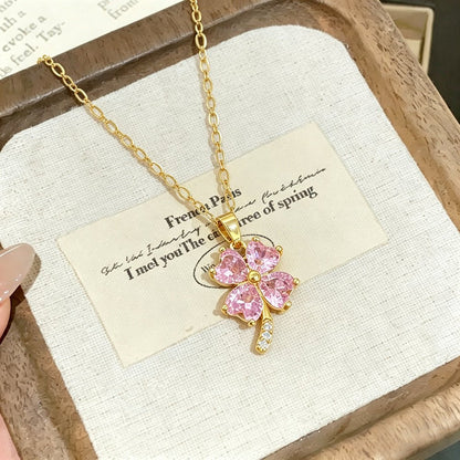Women's Korean Creative Four-leaf Clover Titanium Steel Necklace - Daebak
