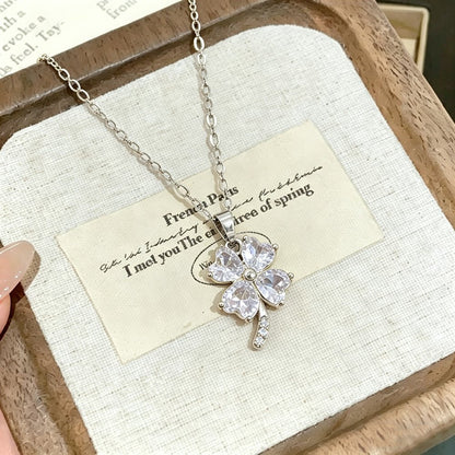 Women's Korean Creative Four-leaf Clover Titanium Steel Necklace - Daebak