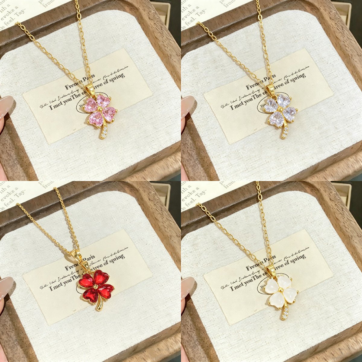 Women's Korean Creative Four-leaf Clover Titanium Steel Necklace - Daebak