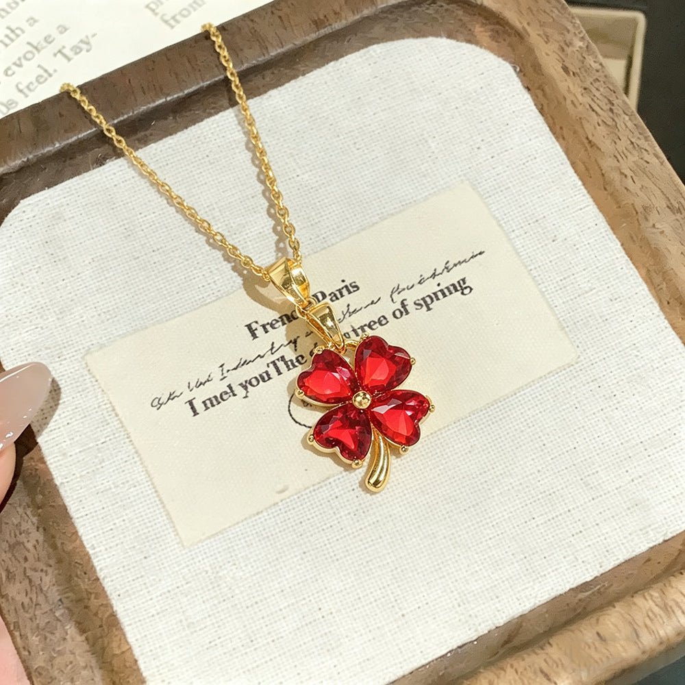 Women's Korean Creative Four-leaf Clover Titanium Steel Necklace - Daebak