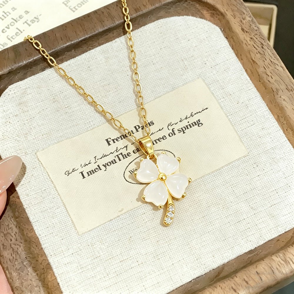 Women's Korean Creative Four-leaf Clover Titanium Steel Necklace - Daebak