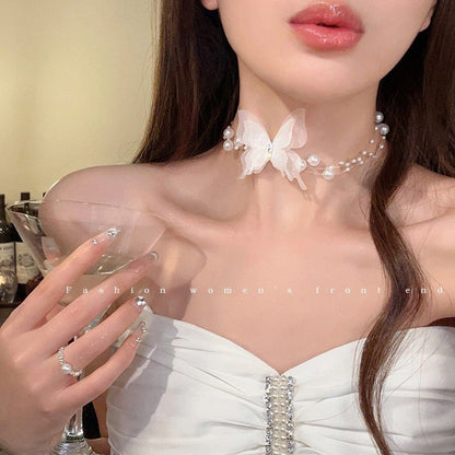 Women's Korean Elegant Butterfly Clavicle Chain Niche Necklaces - Daebak