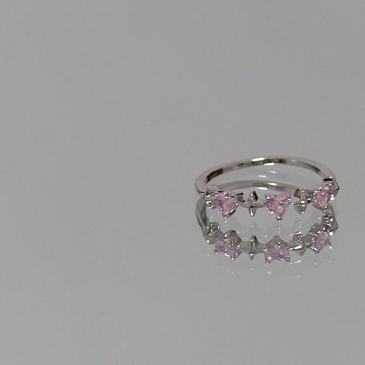 Women's Korean Fashion Personalized Minority Design Cold Style Refined Zircon Index Rings - Daebak