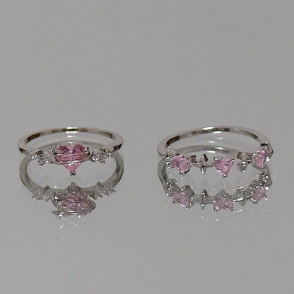 Women's Korean Fashion Personalized Minority Design Cold Style Refined Zircon Index Rings - Daebak