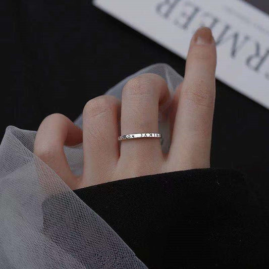 Women's Korean Greek Design Simple Cold Style Open Ring - Daebak