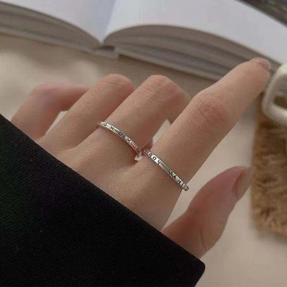 Women's Korean Greek Design Simple Cold Style Open Ring - Daebak