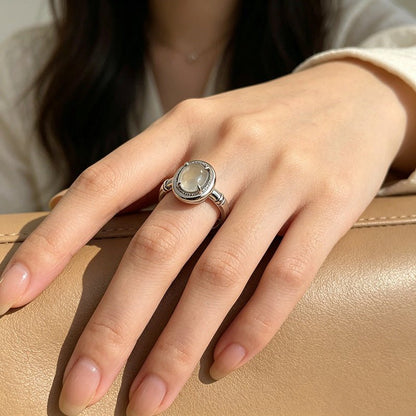 Women's Korean Niche Design Retro Ghost Style Simple Fashionable Inlaid Rings - Daebak