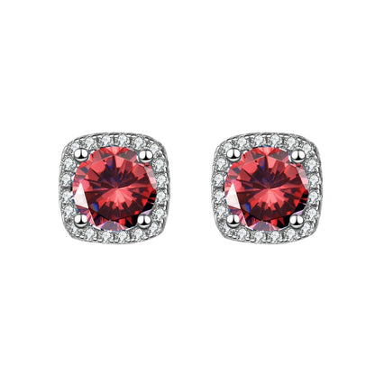Women's Korean Square Bag Diamond Suit Auricular Stud Earrings - Daebak