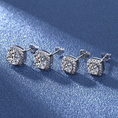 Women's Korean Square Bag Diamond Suit Auricular Stud Earrings - Daebak