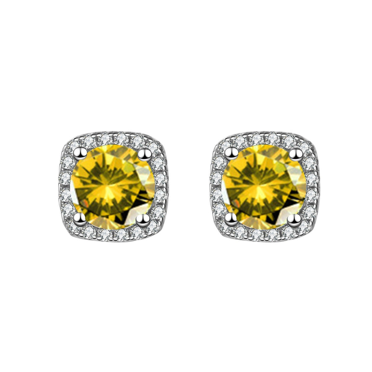 Women's Korean Square Bag Diamond Suit Auricular Stud Earrings - Daebak