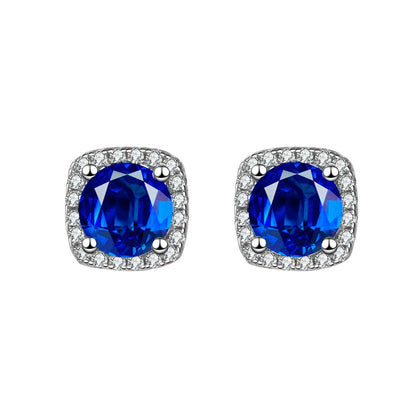 Women's Korean Square Bag Diamond Suit Auricular Stud Earrings - Daebak