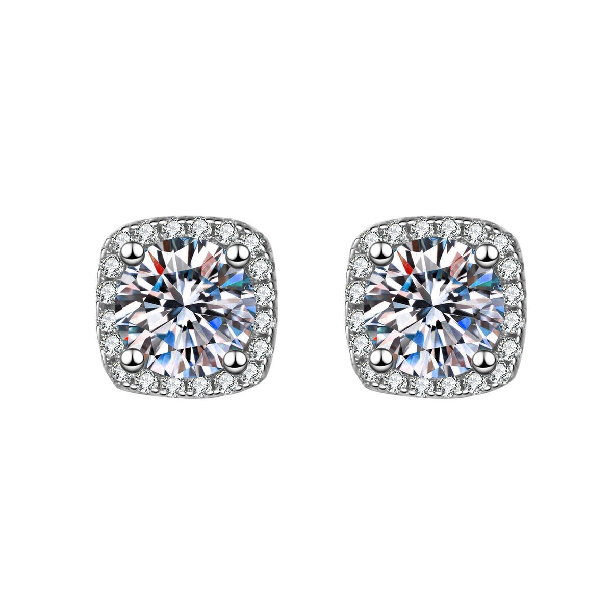 Women's Korean Square Bag Diamond Suit Auricular Stud Earrings - Daebak