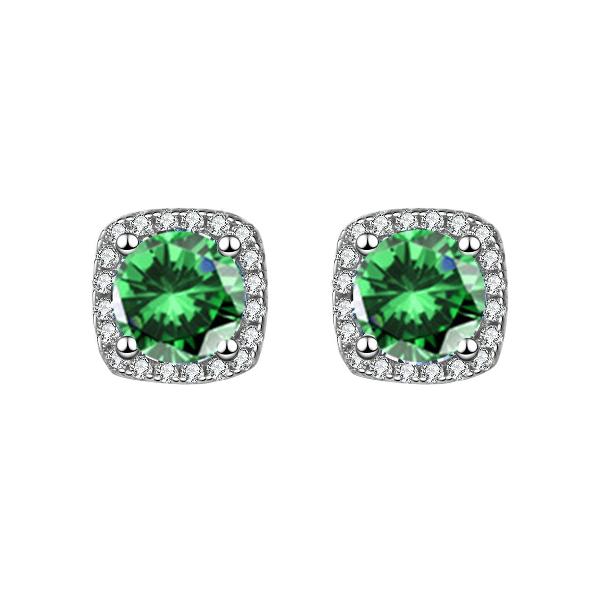 Women's Korean Square Bag Diamond Suit Auricular Stud Earrings - Daebak