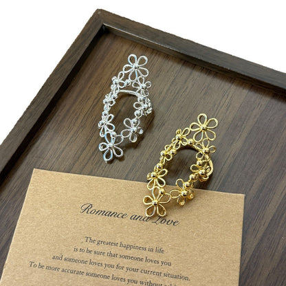 Women's Korean Style Niche Hollow Metal Flower Lace Ring - Daebak