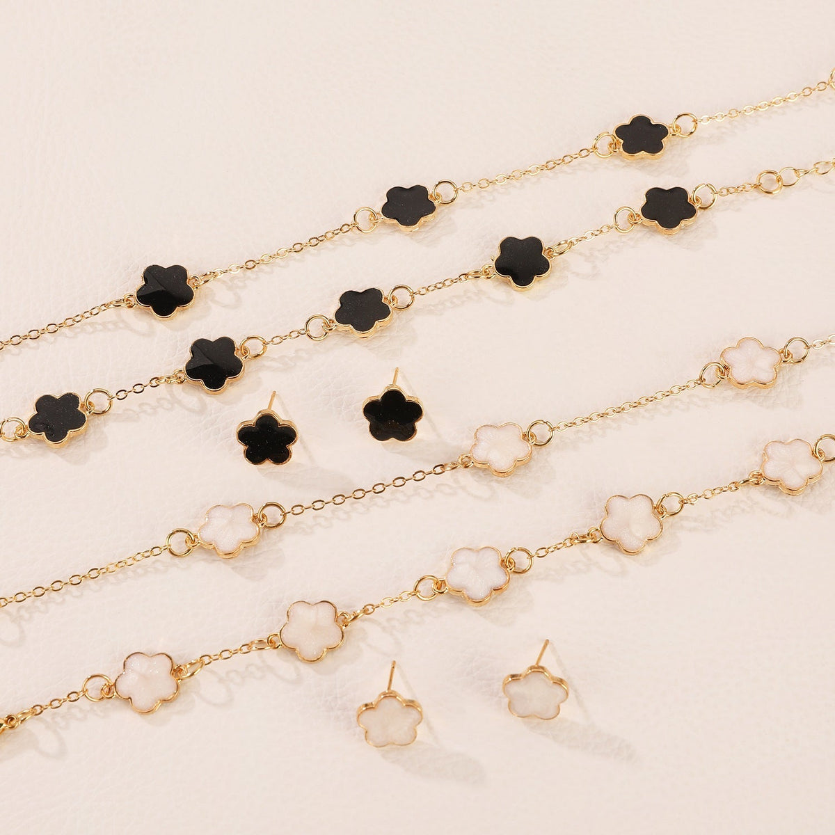 Women's Korean Style Parthenocissus Grass Simple Petal Five-leaf Jewelry Set - Daebak
