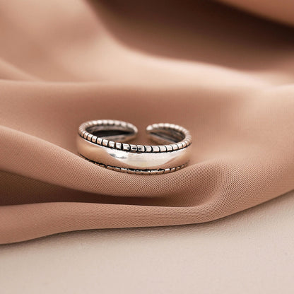 Women's Korean Style Personalized Middle Glossy Retro For Twisted Opening On Rings - Daebak