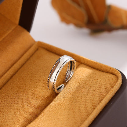 Women's Korean Style Personalized Middle Glossy Retro For Twisted Opening On Rings - Daebak