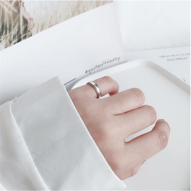 Women's Korean Style Personalized Middle Glossy Retro For Twisted Opening On Rings - Daebak