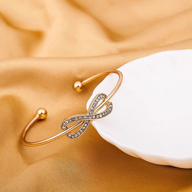 Women's Korean Style Personalized Simple With Diamond Opening Bracelet - Daebak
