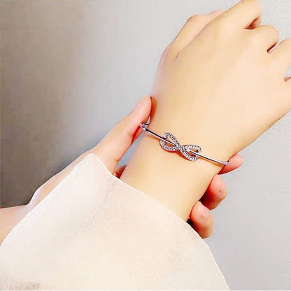 Women's Korean Style Personalized Simple With Diamond Opening Bracelet - Daebak