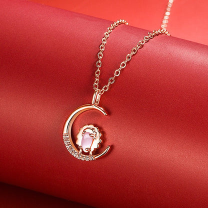 Women's Korean Style Ross Chinese Zodiac Rose Gold Pendant - Daebak