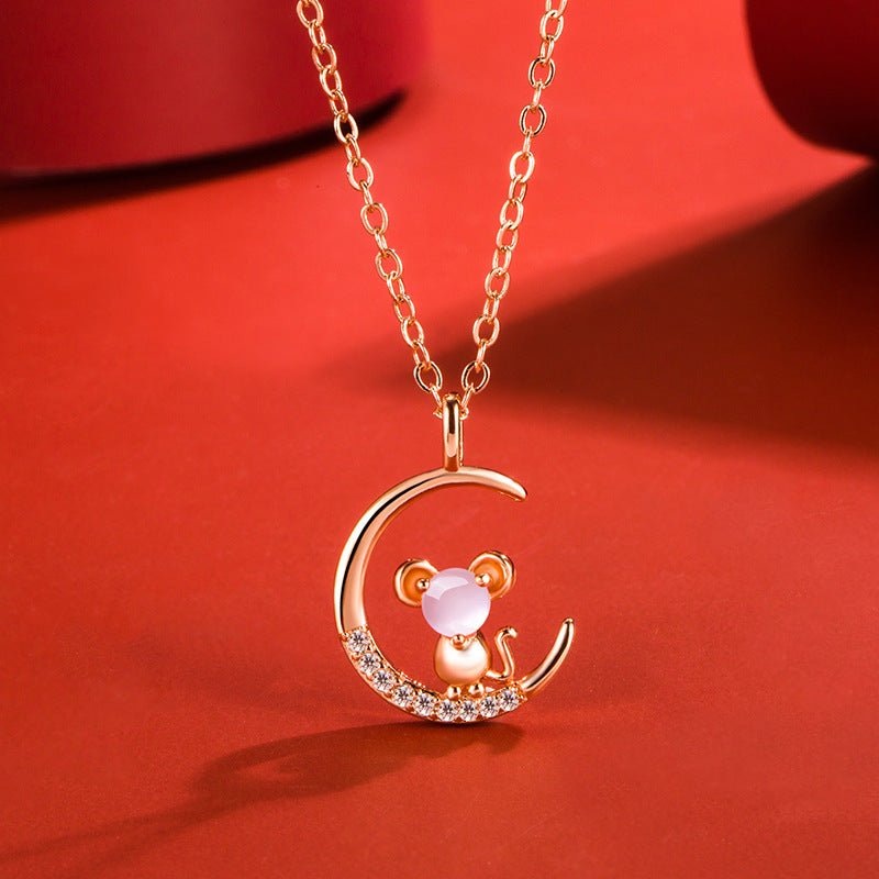 Women's Korean Style Ross Chinese Zodiac Rose Gold Pendant - Daebak