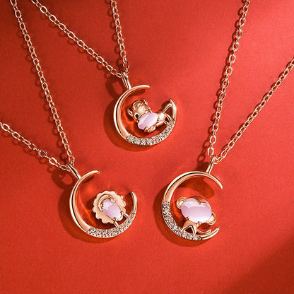 Women's Korean Style Ross Chinese Zodiac Rose Gold Pendant - Daebak