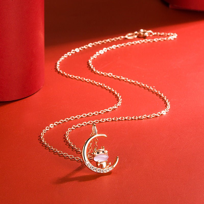 Women's Korean Style Ross Chinese Zodiac Rose Gold Pendant - Daebak