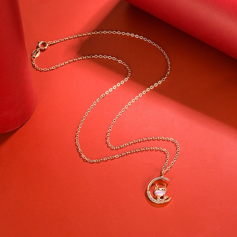 Women's Korean Style Ross Chinese Zodiac Rose Gold Pendant - Daebak
