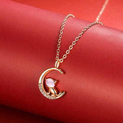 Women's Korean Style Ross Chinese Zodiac Rose Gold Pendant - Daebak