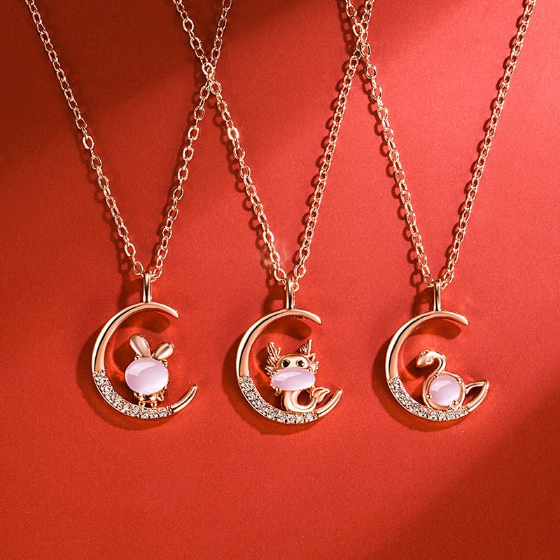Women's Korean Style Ross Chinese Zodiac Rose Gold Pendant - Daebak