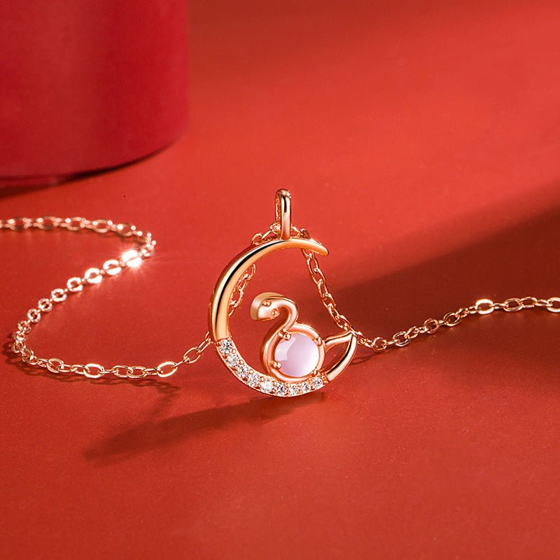 Women's Korean Style Ross Chinese Zodiac Rose Gold Pendant - Daebak
