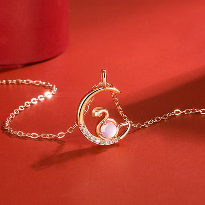 Women's Korean Style Ross Chinese Zodiac Rose Gold Pendant - Daebak