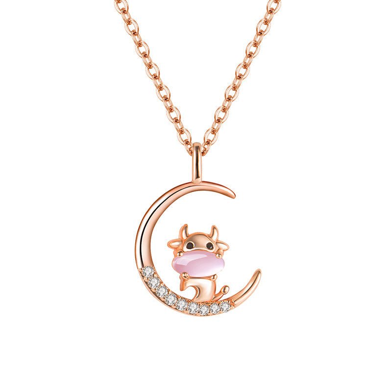 Women's Korean Style Ross Chinese Zodiac Rose Gold Pendant - Daebak