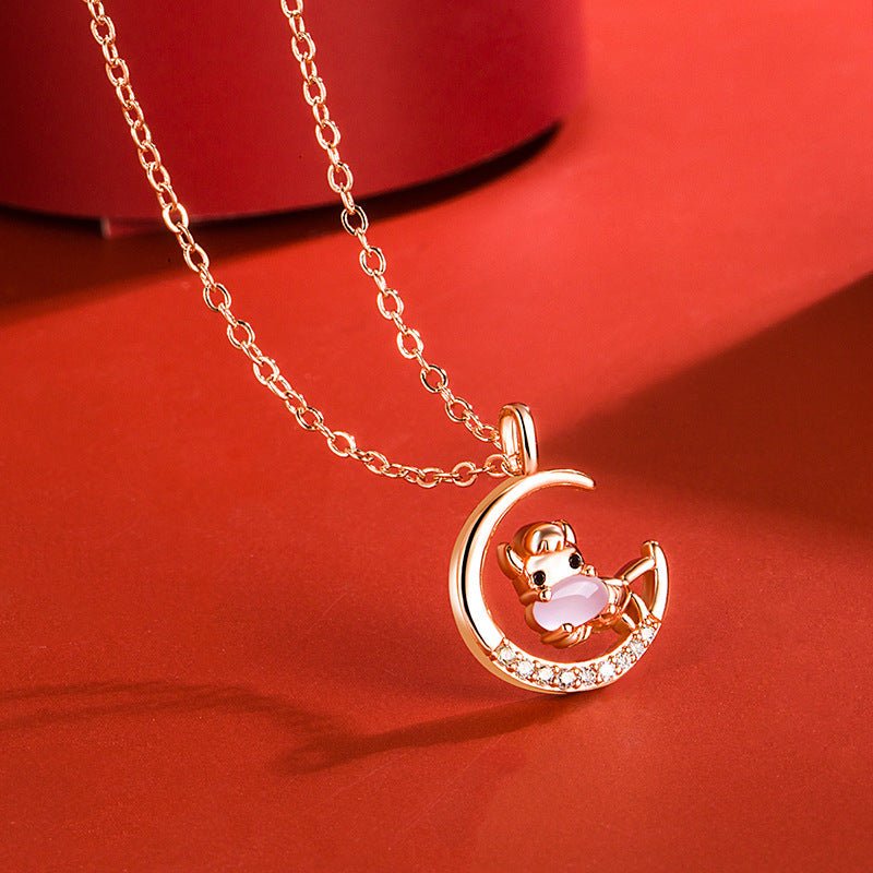 Women's Korean Style Ross Chinese Zodiac Rose Gold Pendant - Daebak