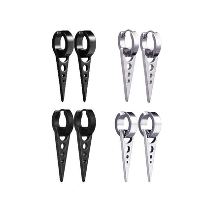 Women's & Men's Creative Korean Version Triangle Round Shape Stainless Ear Clip - Daebak