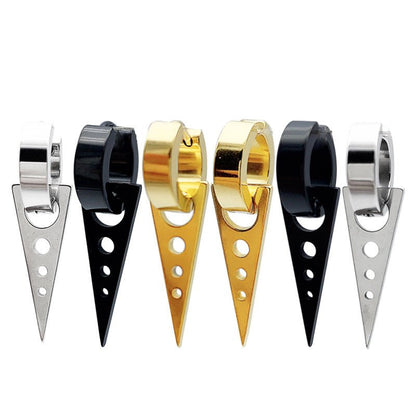 Women's & Men's Creative Korean Version Triangle Round Shape Stainless Ear Clip - Daebak