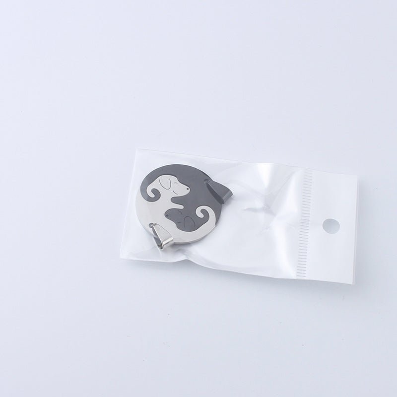 Women's & Men's Dog Couple Stitching For Girlfriends Simple Cute Korean Titanium Pendants - Daebak