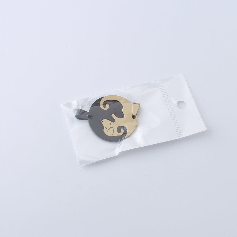 Women's & Men's Dog Couple Stitching For Girlfriends Simple Cute Korean Titanium Pendants - Daebak