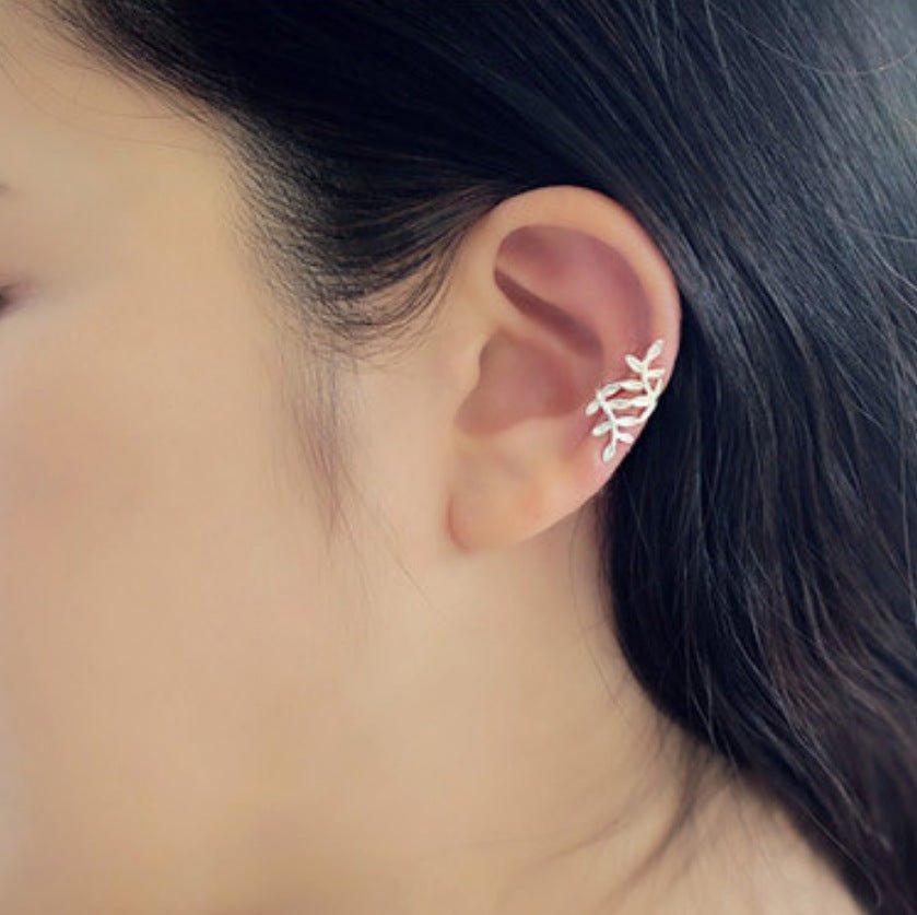 Women's & Men's Fashionable Trendy Korean Leaf Shaped Without Ear Clip - Daebak