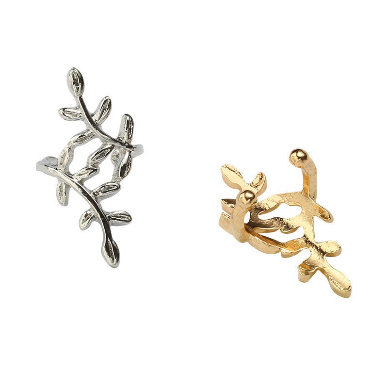 Women's & Men's Fashionable Trendy Korean Leaf Shaped Without Ear Clip - Daebak