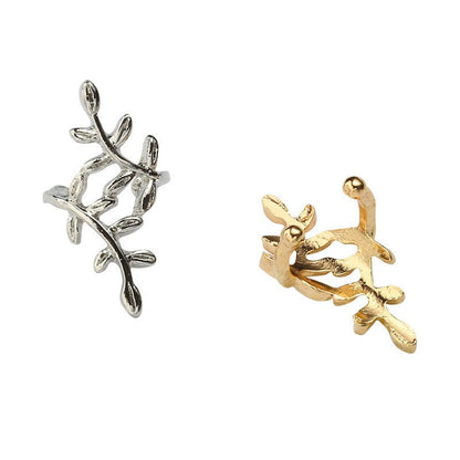 Women's & Men's Fashionable Trendy Korean Leaf Shaped Without Ear Clip - Daebak