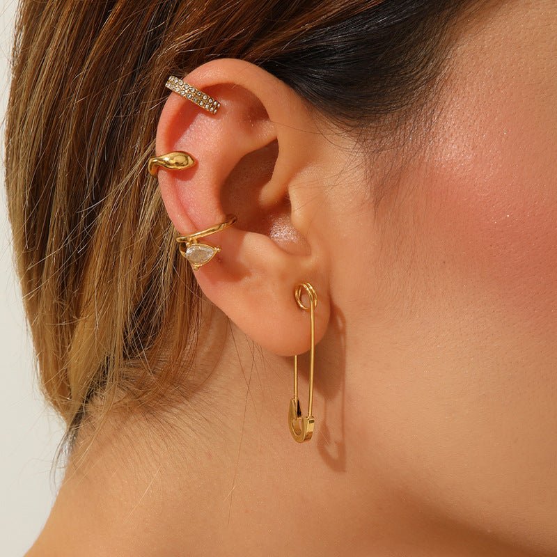 Women's & Men's Korean Style Minority Simple Unique Design Cold Cool Ear Clip - Daebak