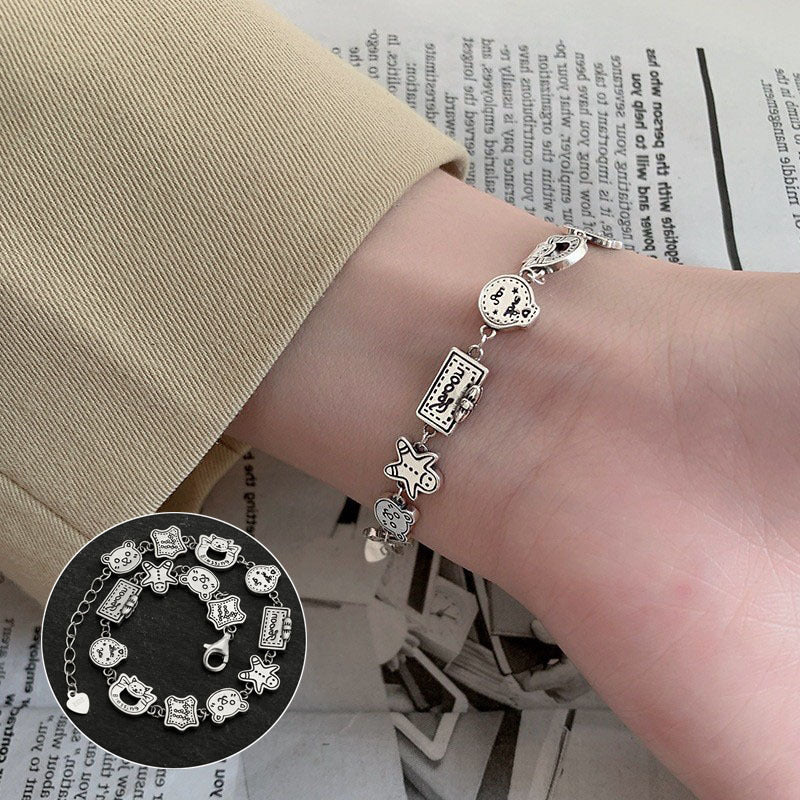 Women's & Men's Korean Style Vintage Vine Five-pointed Star Cross Bracelet - Daebak